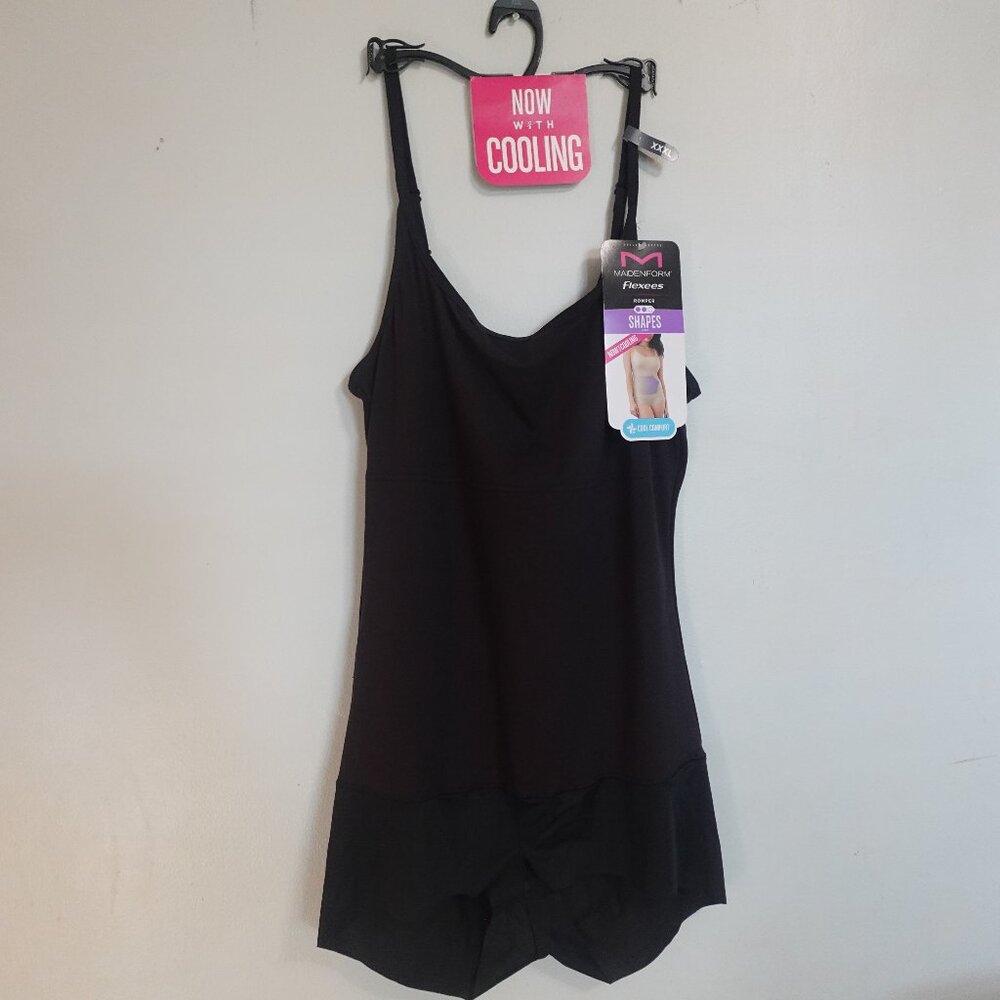 Maidenform Flexees Romper Shapes Cool Comfort sz 3XL Black New‎ w/tag